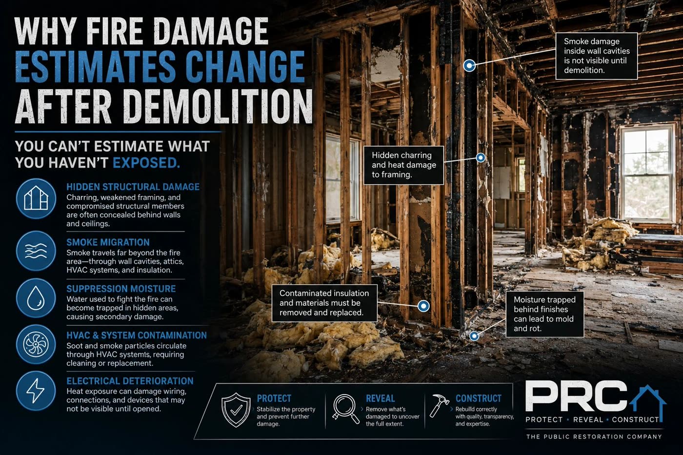 Fire-damaged Fort Worth house during restoration