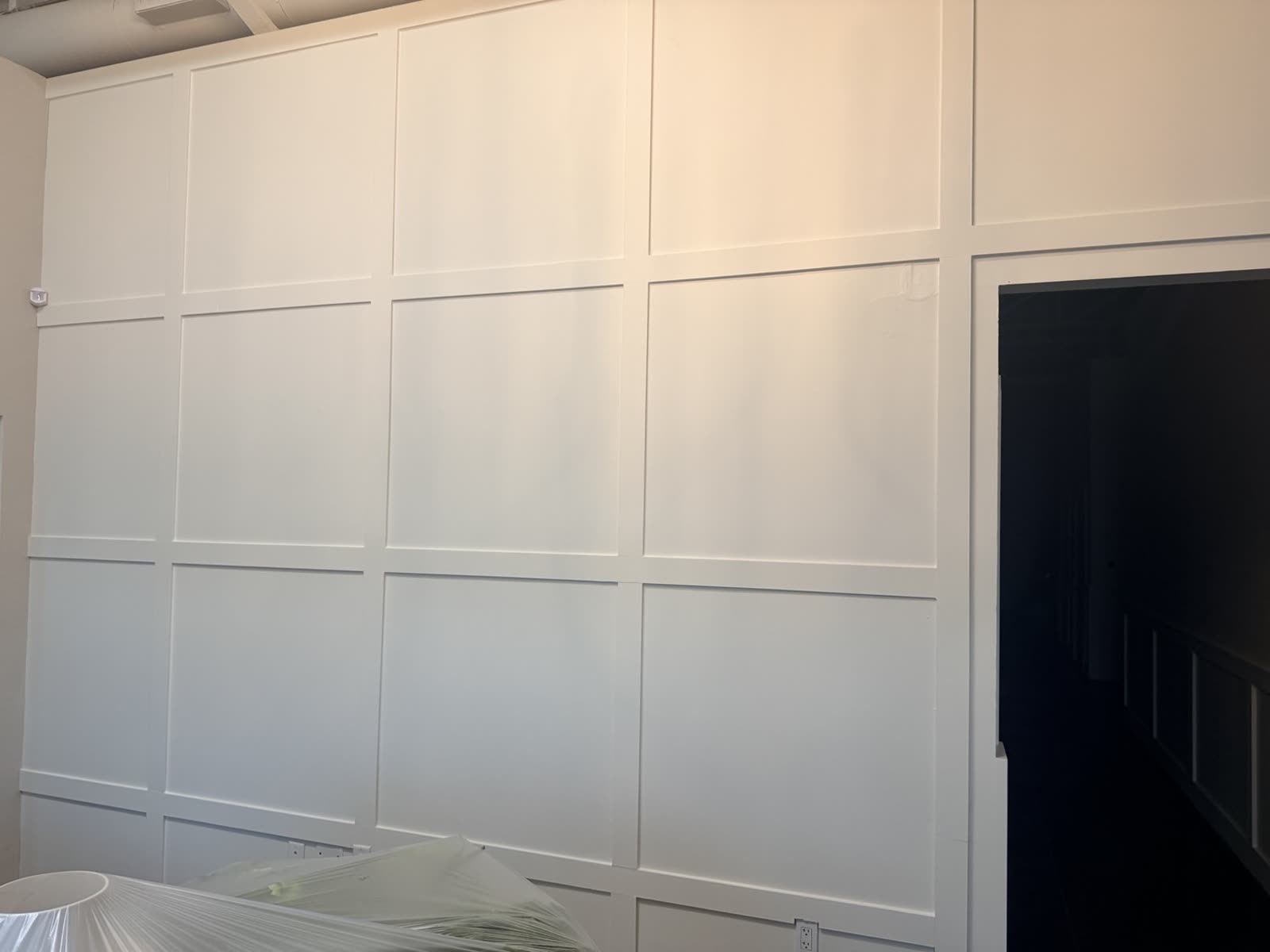 Fort Worth — finished paneled wall after the commercial rebuild