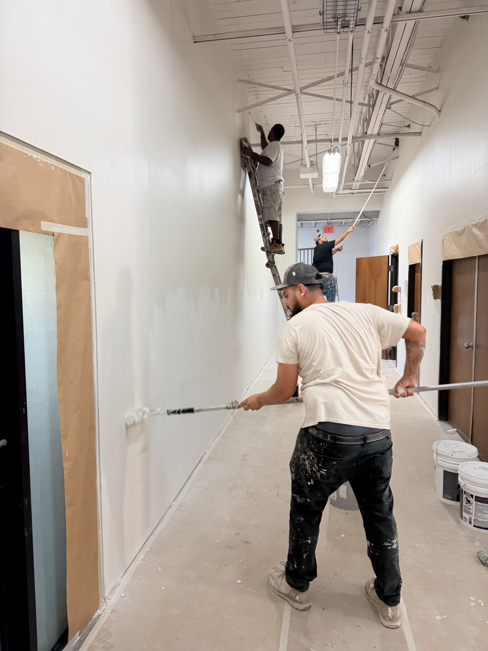 Fort Worth — painting the corridor after the rebuild