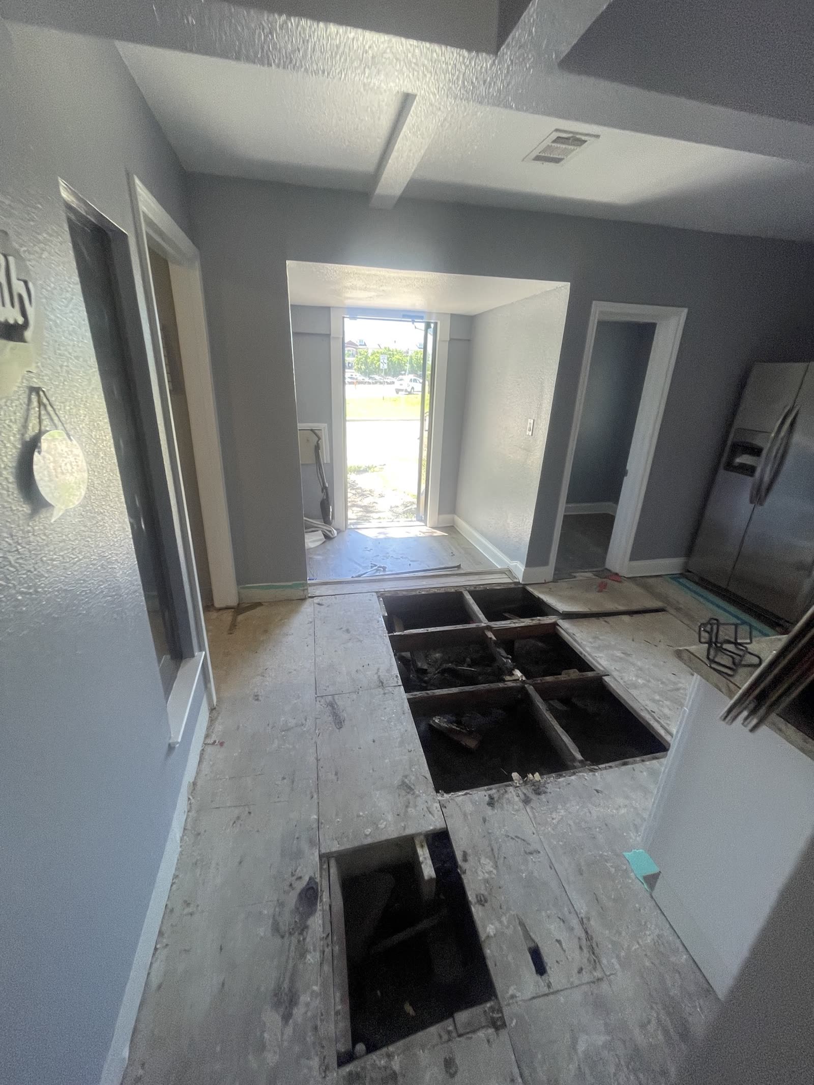 Fort Worth — kitchen path with joist bays opened
