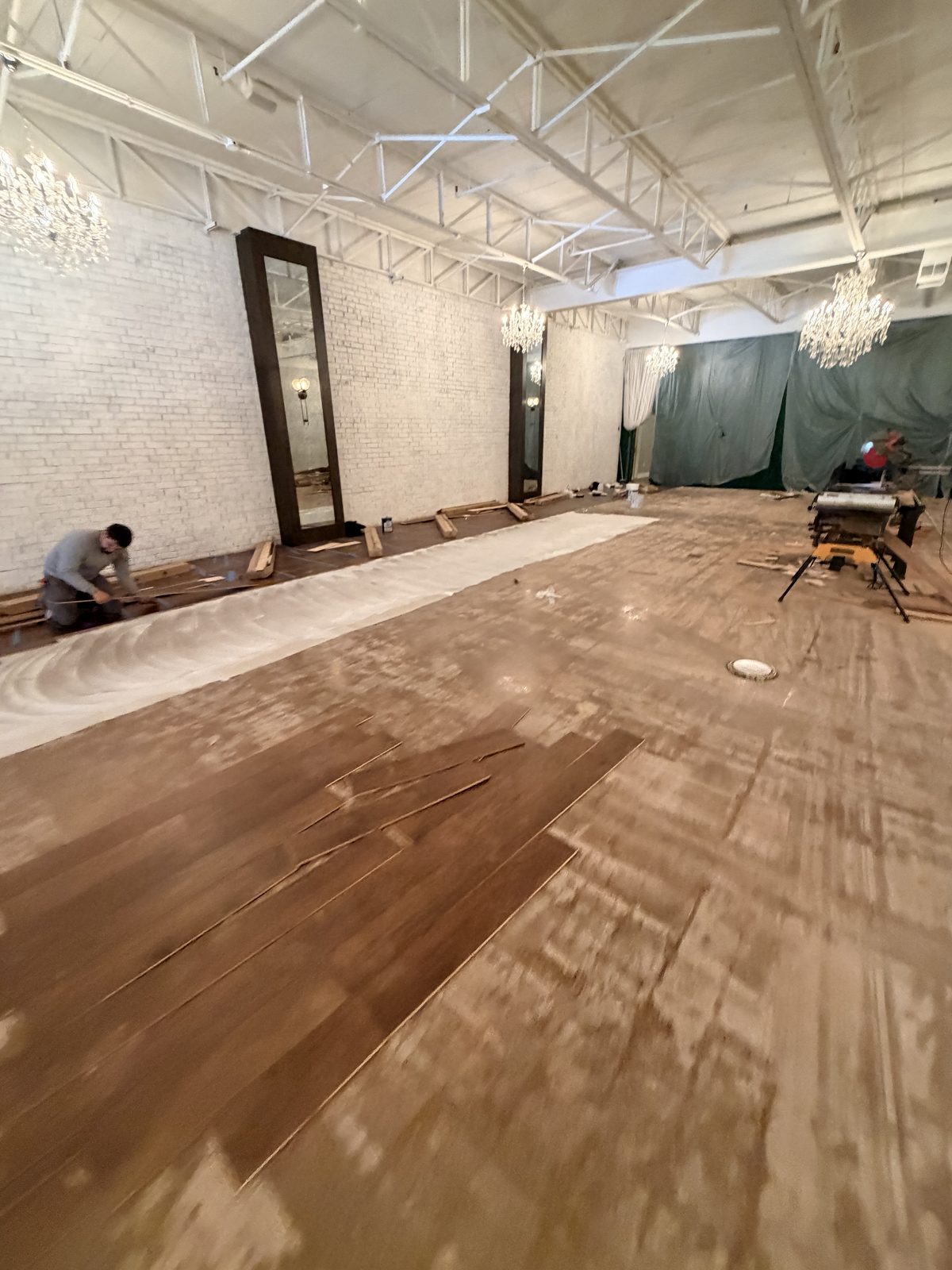 Dallas Design District — hardwood layout start