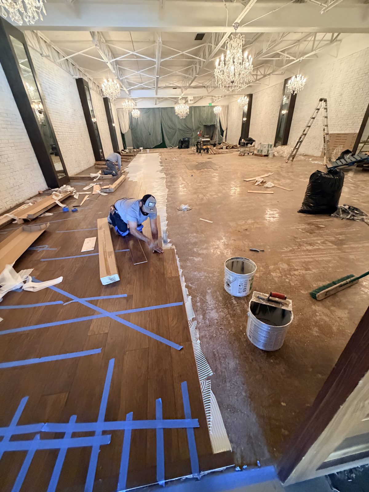 Dallas Design District — hardwood going down from the door