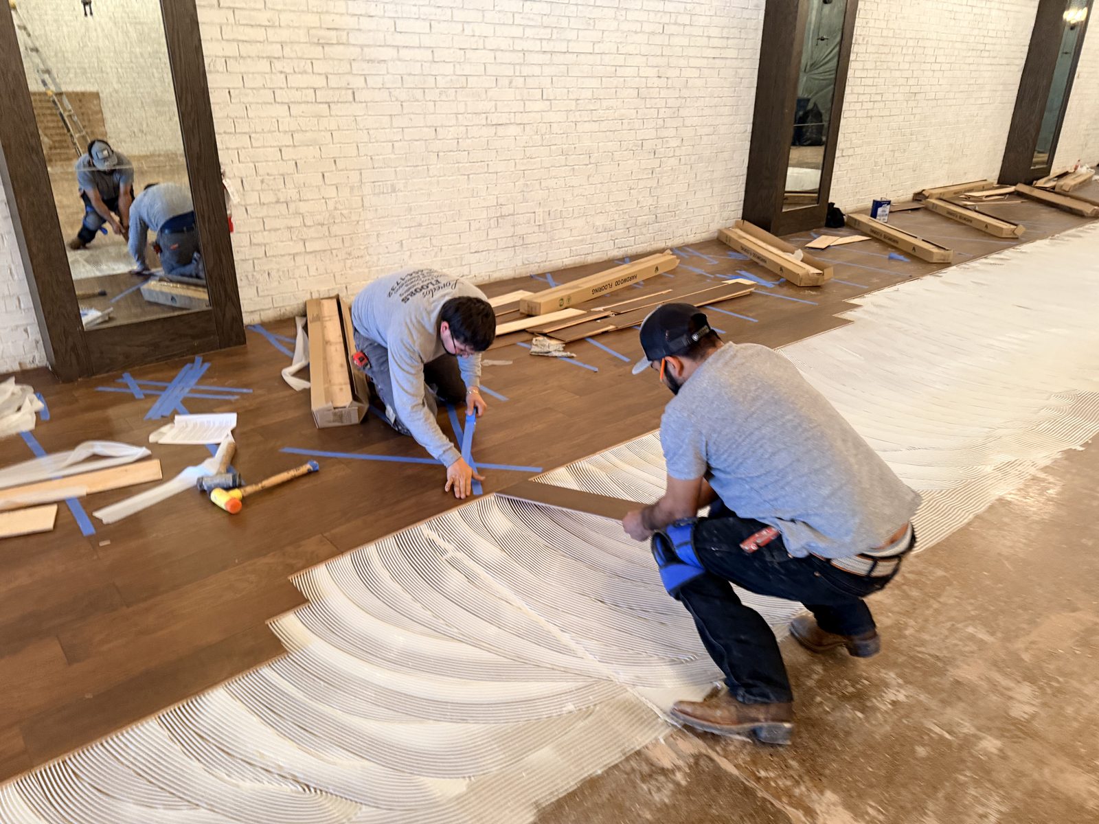 Dallas Design District — setting a plank