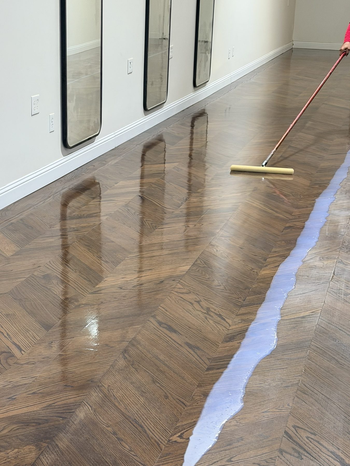 Dallas Design District — sealant on the chevron floor