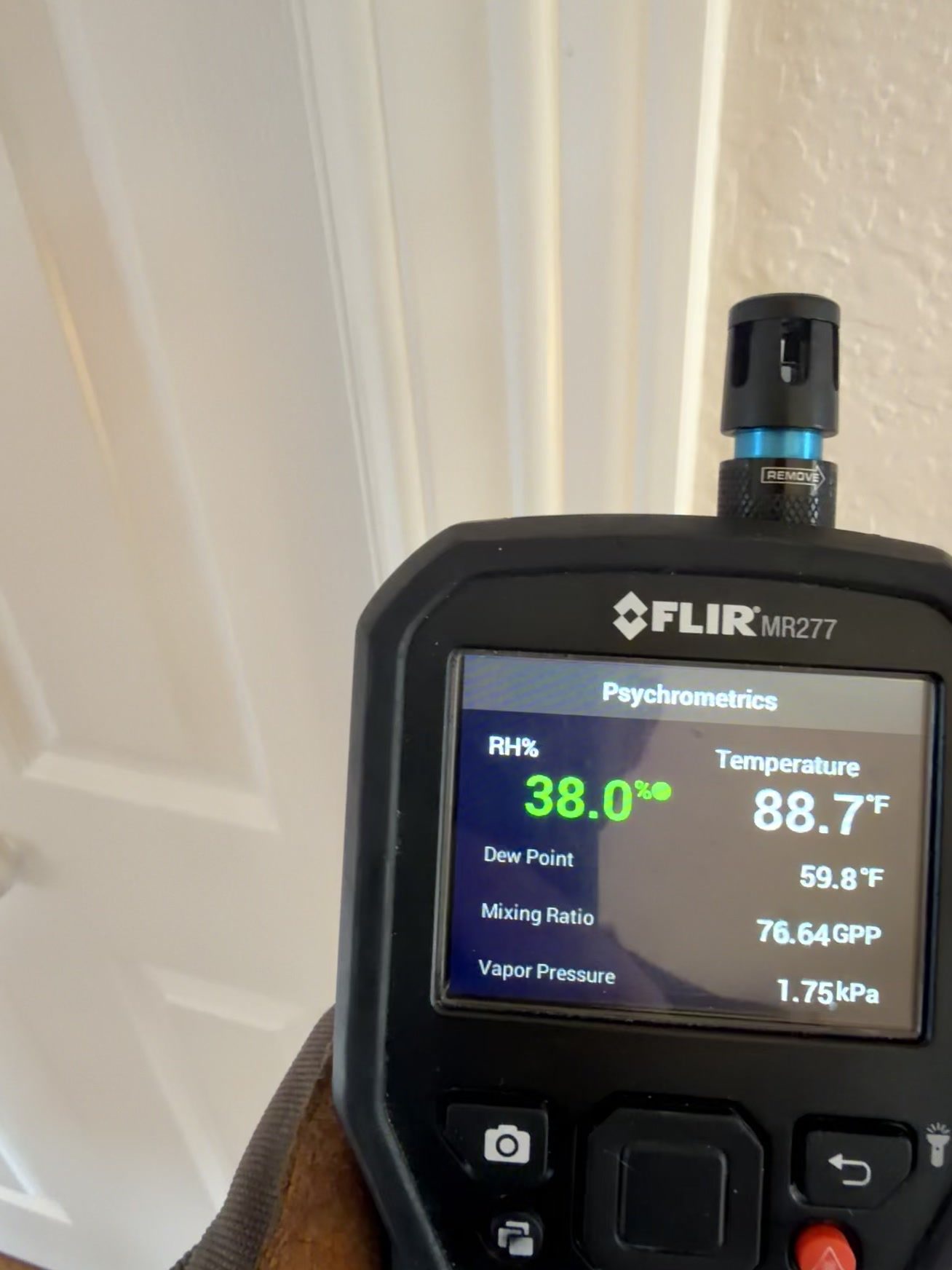 Fort Worth — dehumidifier psychrometrics during a dry-down