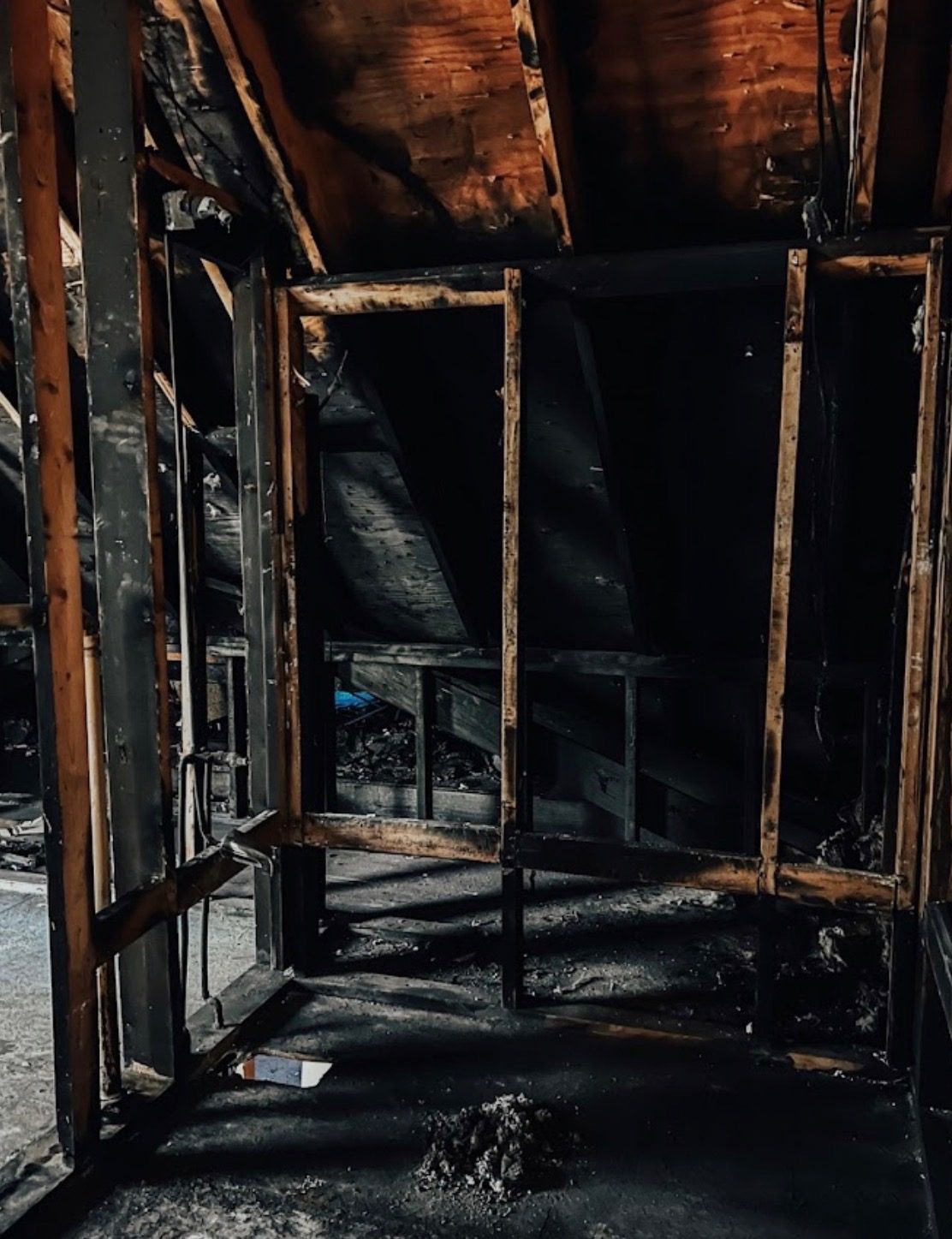 Fort Worth — charred ceiling cavity