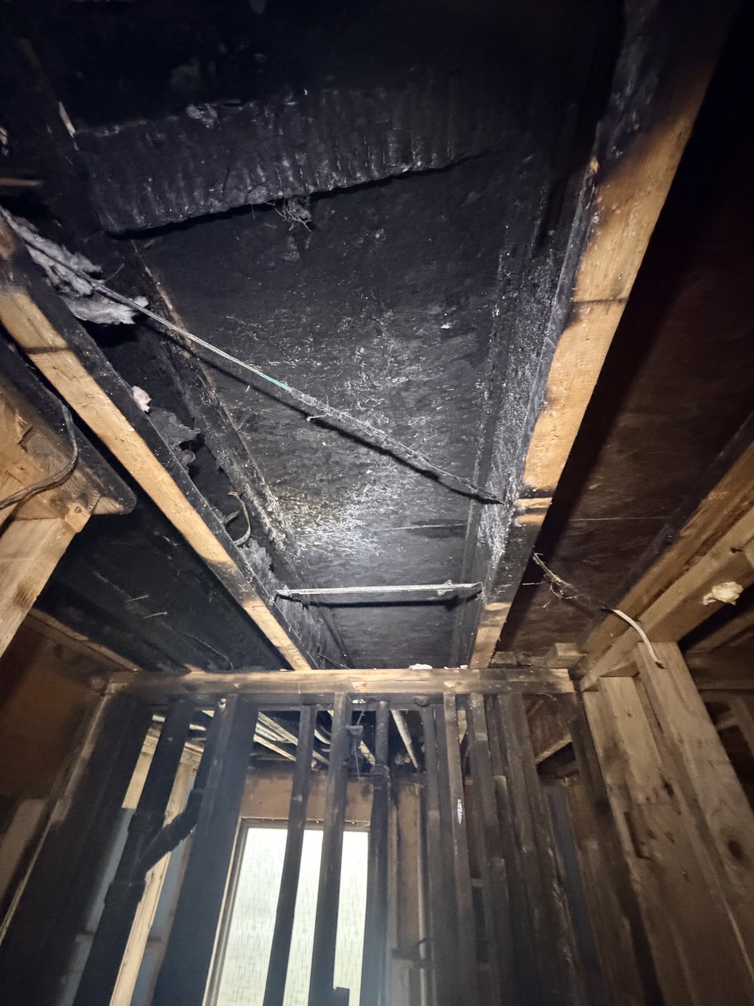 Fort Worth — charred ceiling joists