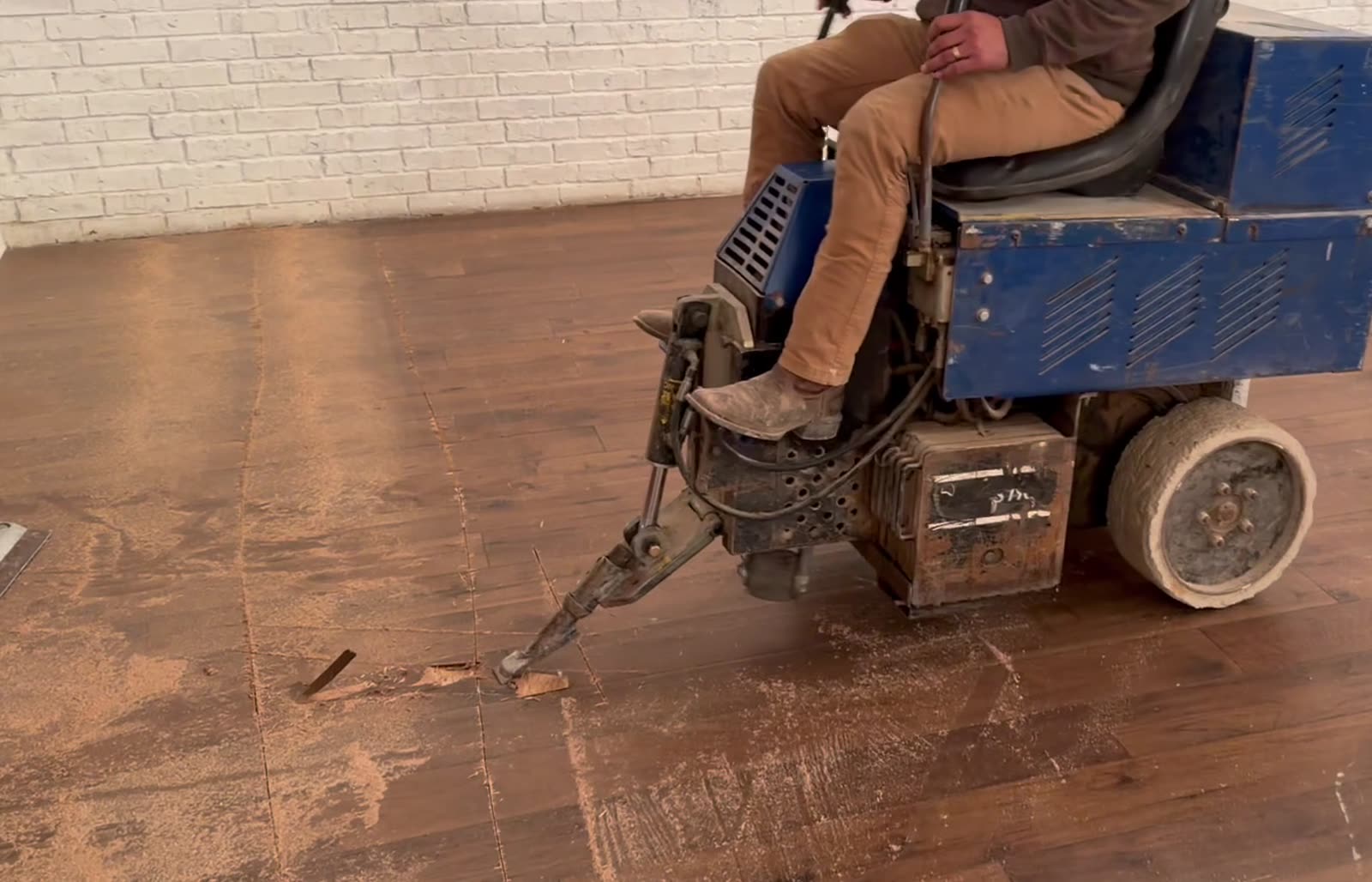 Dallas Design District — scraper blade in the hardwood