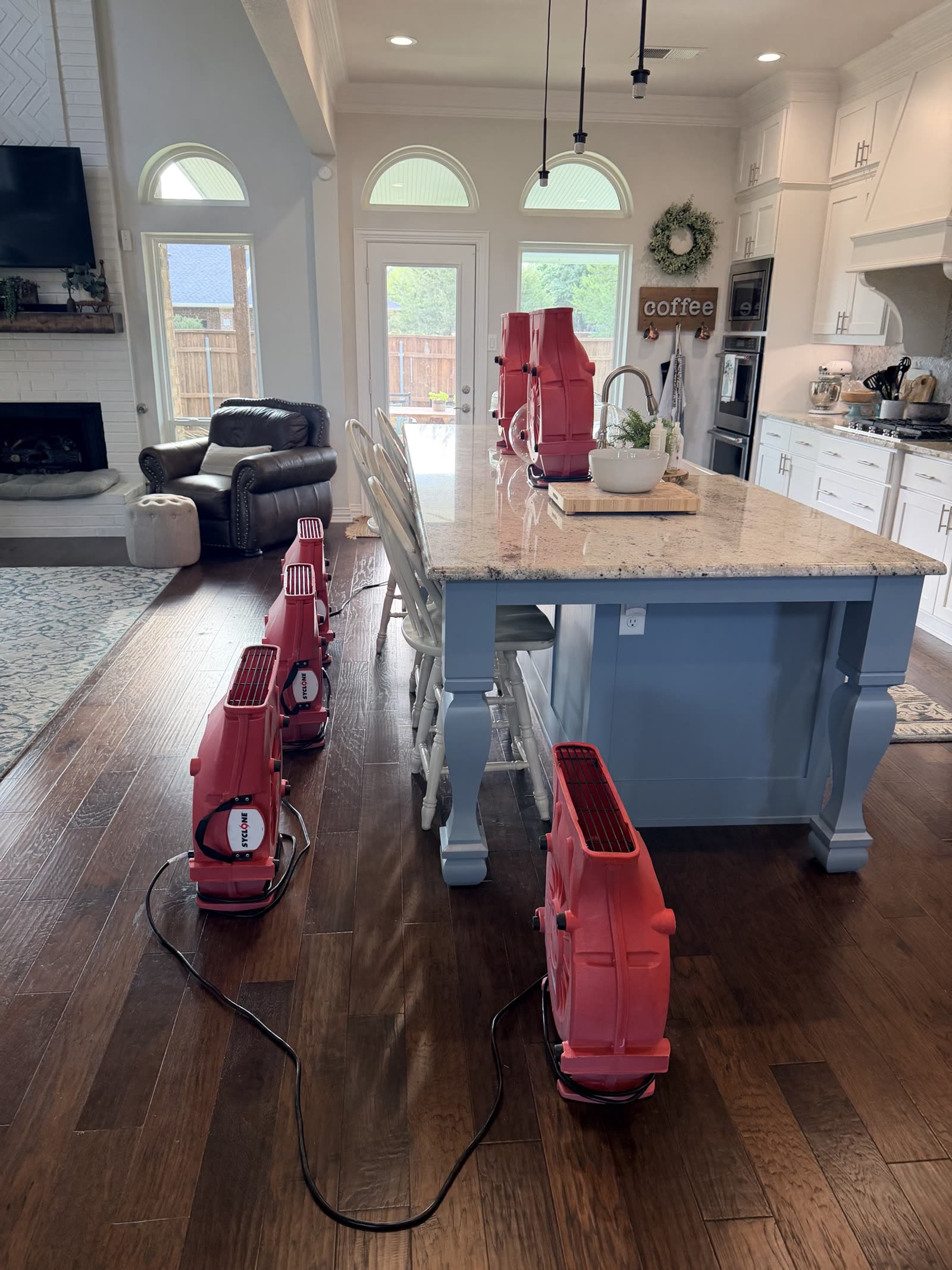 Fort Worth — kitchen drying from the living room