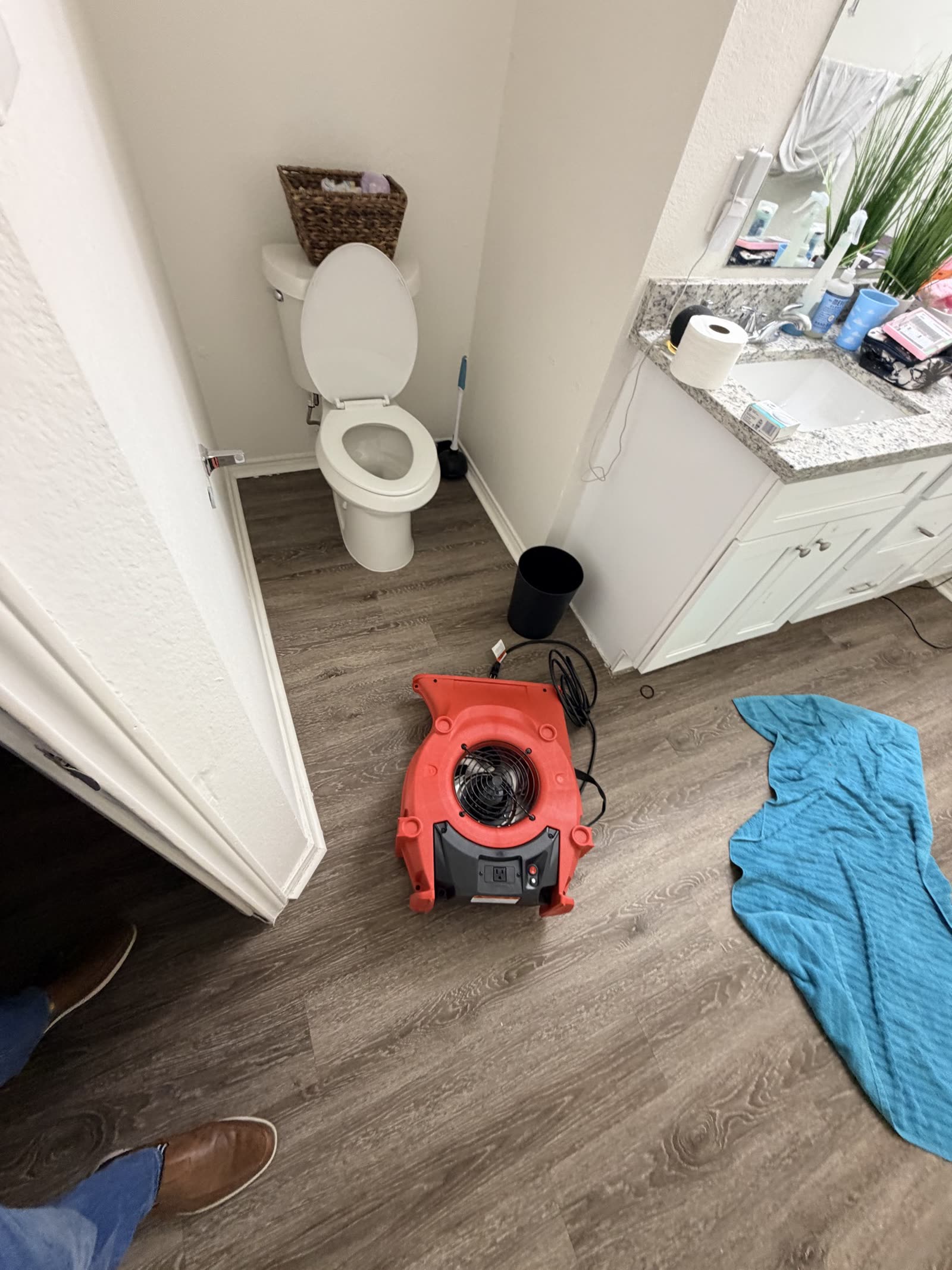 Fort Worth — air mover in an occupied bathroom
