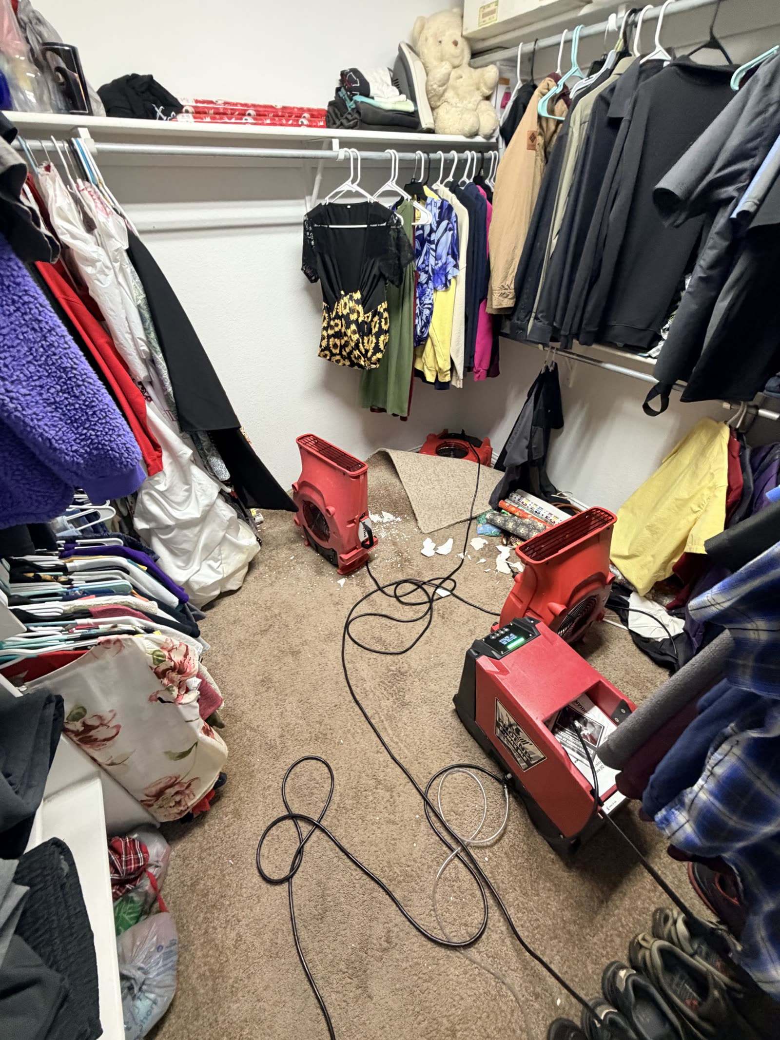 Fort Worth — closet drying with clothes in place