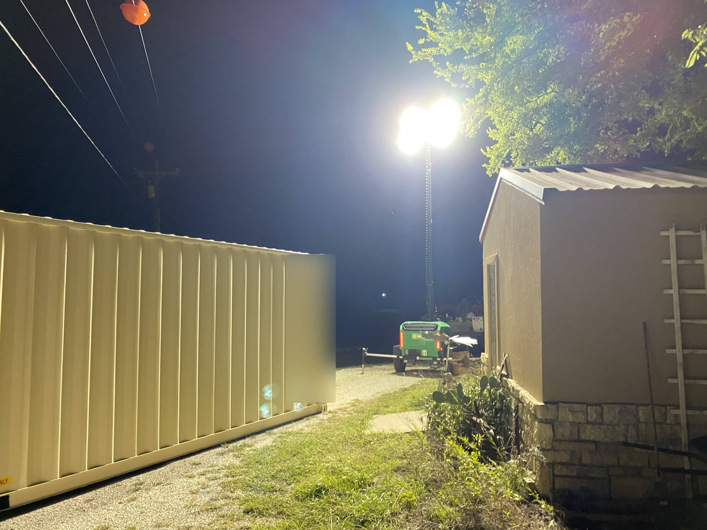 Rhome — night board-up after a house fire