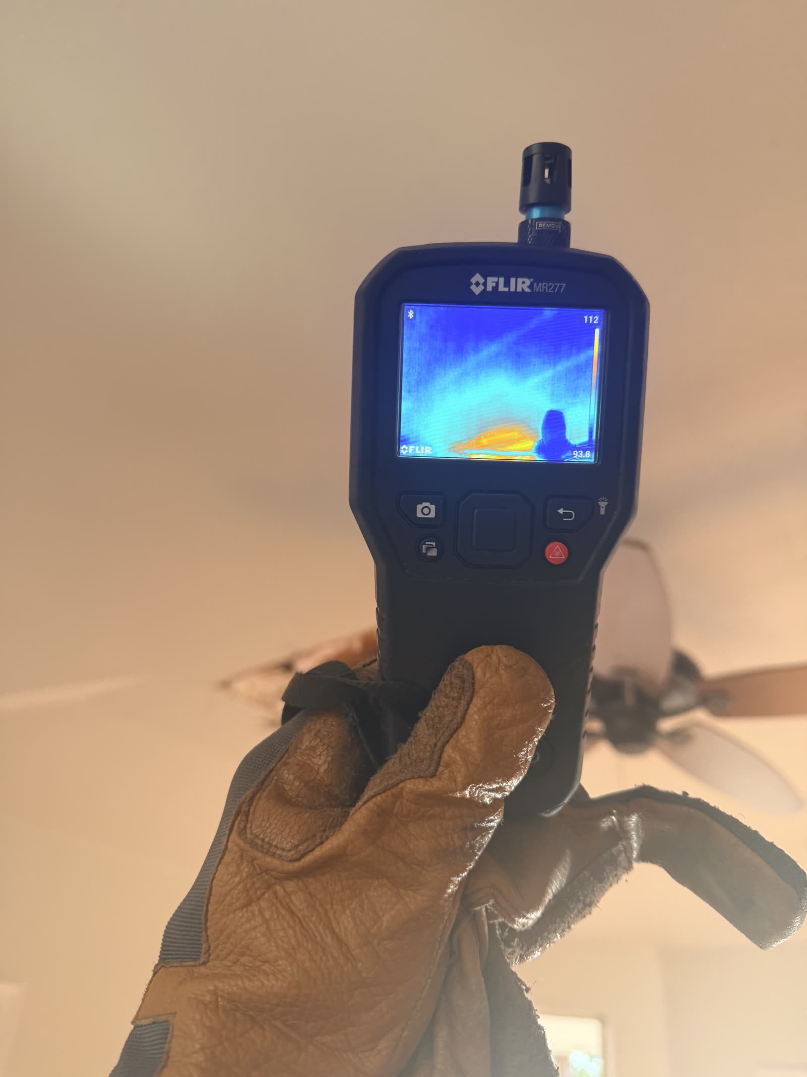Fort Worth — thermal scan of a ceiling during a water loss