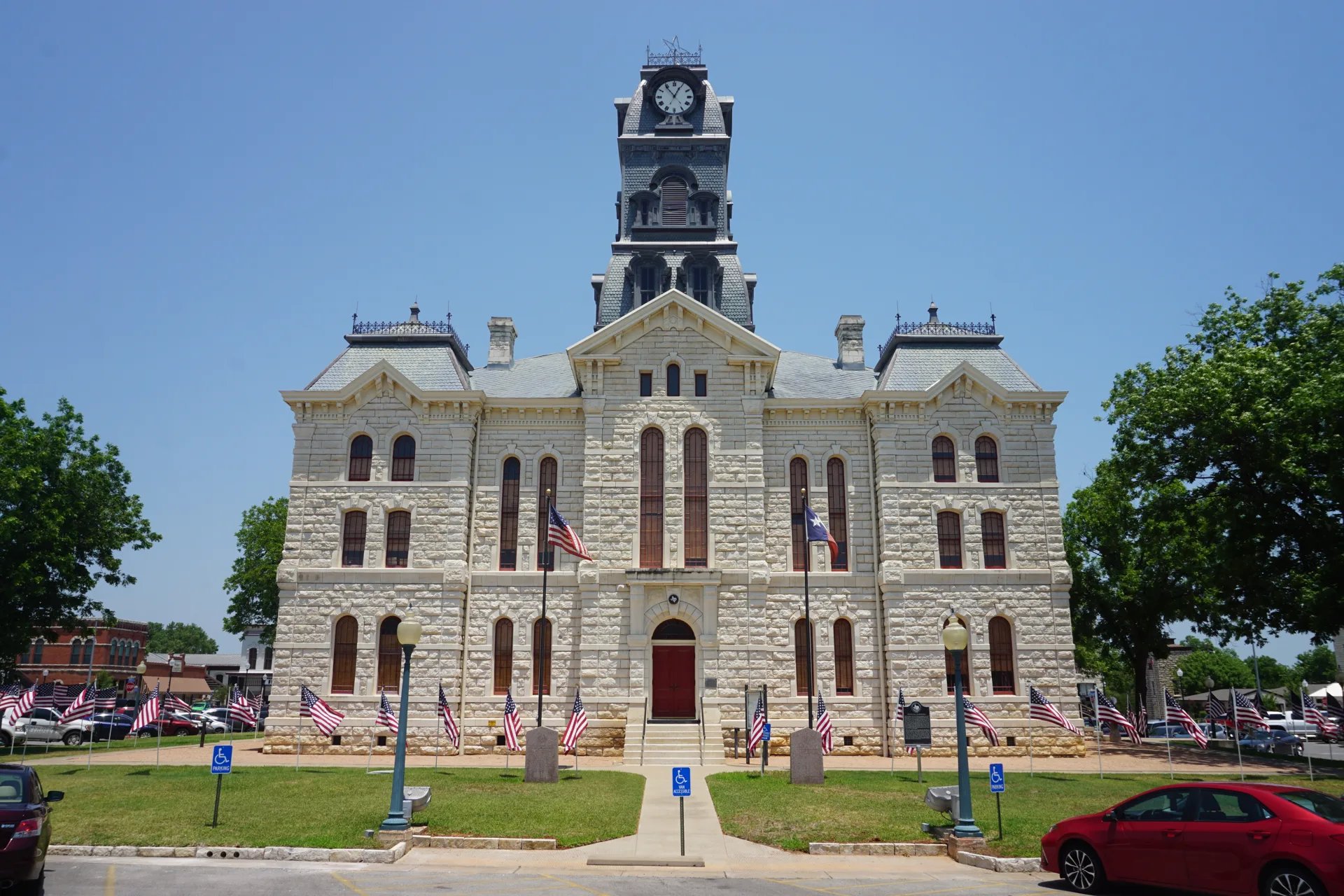 Hood County Courthouse on the historic square in Granbury, Texas
