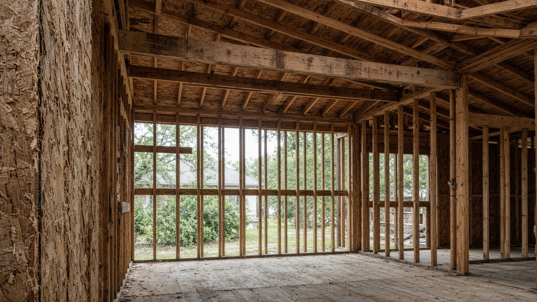 Structural reconstruction in progress at a Fort Worth residence